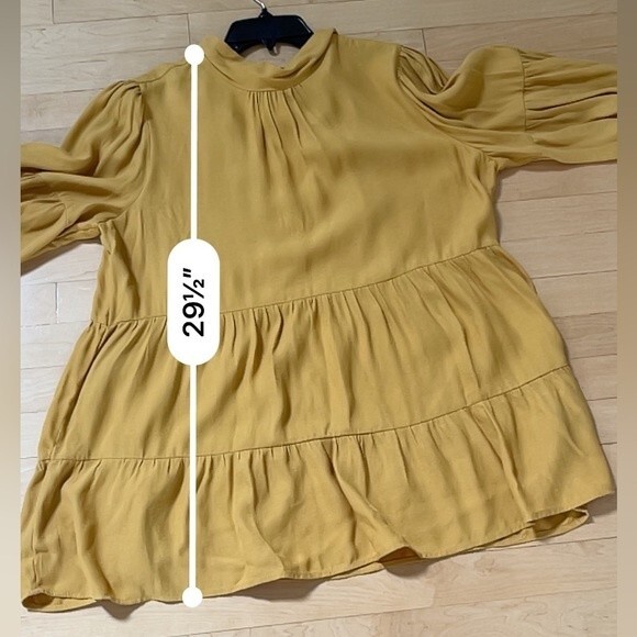 Anthropologie  Maeve Goldie Tiered Tunic I’m Gold M NWOT - Picture 9 of 13
